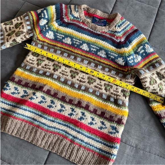 American Eagle Outfitters Y2K VINTAGE Multicolor Handknit Sweater RARE - Picture 3 of 5